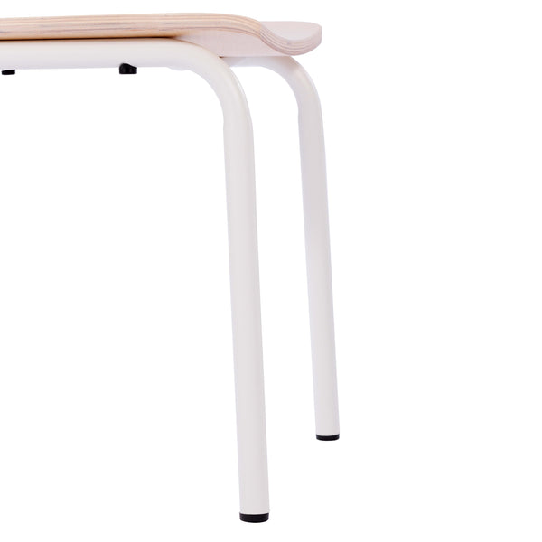Antique White |#| Commercial Solid Wood Dining Chair with White Frame and Antique White Finish