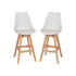 Dana Set of 2 Commercial Grade Modern Counter Stools with Cushioned Seat and Wooden Frame