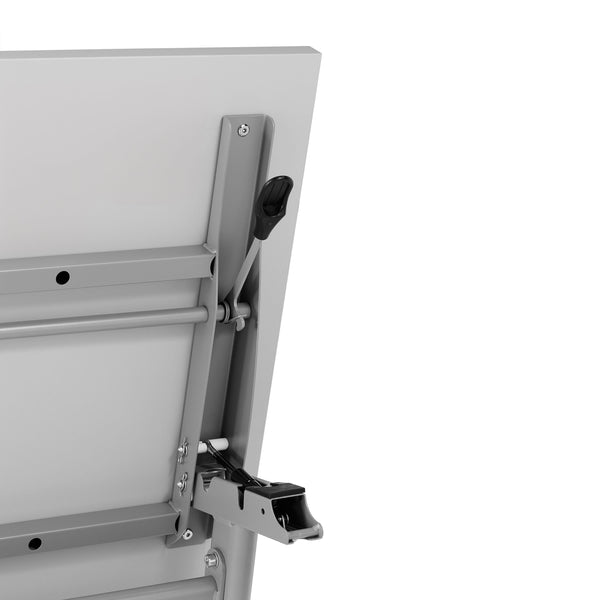Gray Top/Gray Frame |#| Commercial Nesting Flip Training Table with Steel Frame and Y-Legs in Gray