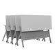 Gray Top/Gray Frame |#| Commercial Nesting Flip Training Table with Steel Frame and Y-Legs in Gray