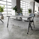 Gray Top/Gray Frame |#| Commercial Nesting Flip Training Table with Steel Frame and Y-Legs in Gray