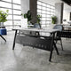 Gray Top/Black Frame |#| Commercial Nesting Flip Training Table with Steel Frame and Y-Legs in Gray/Black