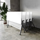 White Top/Gray Frame |#| Commercial Nesting Flip Training Table with Steel Frame and Y-Legs in White/Gray