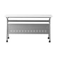 White Top/Gray Frame |#| Commercial Nesting Flip Training Table with Steel Frame and Y-Legs in White/Gray