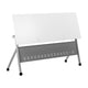 White Top/Gray Frame |#| Commercial Nesting Flip Training Table with Steel Frame and Y-Legs in White/Gray