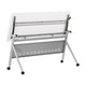 White Top/Gray Frame |#| Commercial Nesting Flip Training Table with Steel Frame and Y-Legs in White/Gray