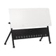 White Top/Black Frame |#| Commercial Nesting Flip Training Table with Steel Frame and Y-Legs in White/Blk