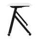 White Top/Black Frame |#| Commercial Nesting Flip Training Table with Steel Frame and Y-Legs in White/Blk