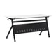 White Top/Black Frame |#| Commercial Nesting Flip Training Table with Steel Frame and Y-Legs in White/Blk