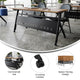 Walnut Top/Black Frame |#| Commercial Nesting Flip Training Table with Steel Frame and Y-Legs in Walnut/Blk