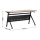 Walnut Top/Black Frame |#| Commercial Nesting Flip Training Table with Steel Frame and Y-Legs in Walnut/Blk