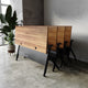 Walnut Top/Black Frame |#| Commercial Nesting Flip Training Table with Steel Frame and Y-Legs in Walnut/Blk