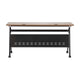 Walnut Top/Black Frame |#| Commercial Nesting Flip Training Table with Steel Frame and Y-Legs in Walnut/Blk