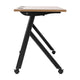 Walnut Top/Black Frame |#| Commercial Nesting Flip Training Table with Steel Frame and Y-Legs in Walnut/Blk