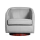 Gray LeatherSoft |#| Traditional Club Style Chair with 360° Swivel Metal Base in Gray LeatherSoft