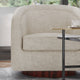 Cream |#| Traditional Club Style Accent Chair with 360° Swivel Metal Base in Cream Fabric