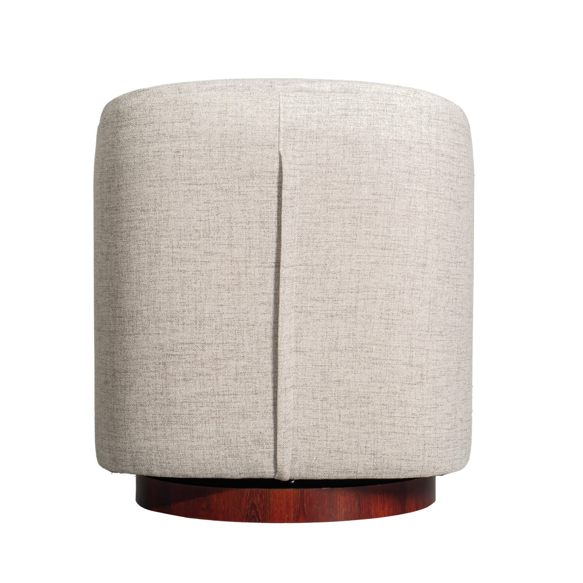 Cream |#| Traditional Club Style Accent Chair with 360° Swivel Metal Base in Cream Fabric