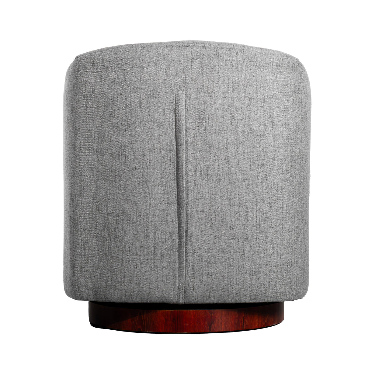 Gray |#| Traditional Club Style Accent Chair with 360° Swivel Metal Base in Gray Fabric