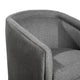 Gray |#| Traditional Club Style Accent Chair with 360° Swivel Metal Base in Gray Fabric