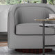 Gray LeatherSoft |#| Traditional Club Style Chair with 360° Swivel Metal Base in Gray LeatherSoft