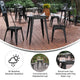 Black |#| 23.75inch RD Commercial Poly Resin Restaurant Table with Steel Frame-Black/Black