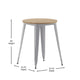 Brown/Silver |#| 23.75inch RD Commercial Poly Resin Restaurant Table with Steel Frame-Brown/Silver