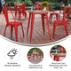 Brown/Red |#| 23.75inch RD Commercial Poly Resin Restaurant Table with Steel Frame-Brown/Red