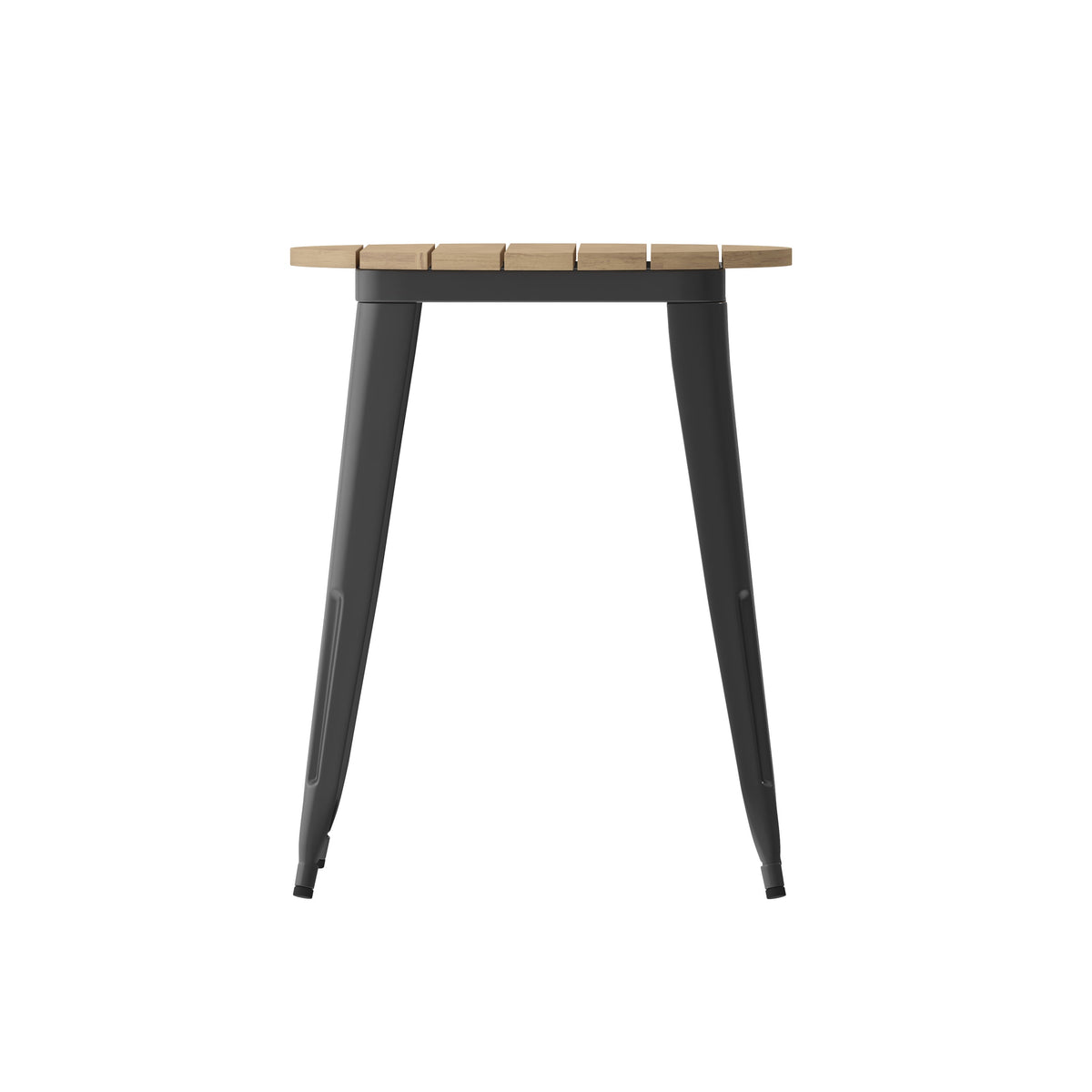 Brown/Black |#| 23.75inch RD Commercial Poly Resin Restaurant Table with Steel Frame-Brown/Black