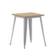 Brown/Silver |#| 23.75inch SQ Commercial Poly Resin Restaurant Table with Steel Frame-Brown/Silver
