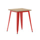 Brown/Red |#| 23.75inch SQ Commercial Poly Resin Restaurant Table with Steel Frame-Brown/Red