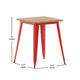 Brown/Red |#| 23.75inch SQ Commercial Poly Resin Restaurant Table with Steel Frame-Brown/Red