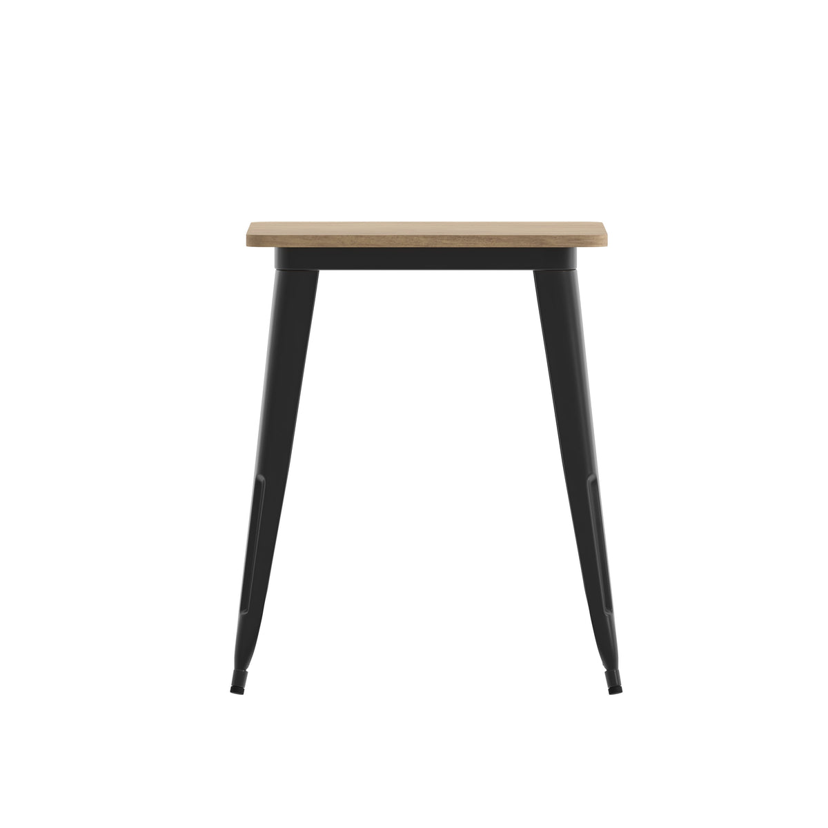 Brown/Black |#| 23.75inch SQ Commercial Poly Resin Restaurant Table with Steel Frame-Brown/Black