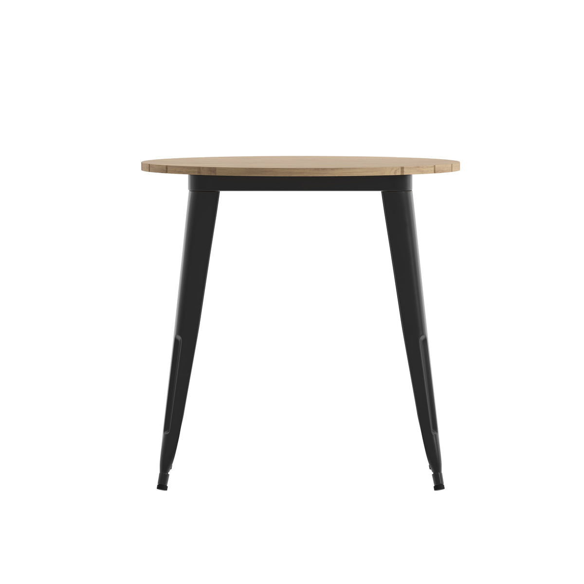 Brown/Black |#| 30inch RD Commercial Poly Resin Restaurant Table with Steel Frame-Brown/Black