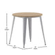Brown/Silver |#| 30inch RD Commercial Poly Resin Restaurant Table with Steel Frame-Brown/Silver