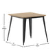 Brown/Black |#| 31.5inch SQ Commercial Poly Resin Restaurant Table with Steel Frame-Brown/Black