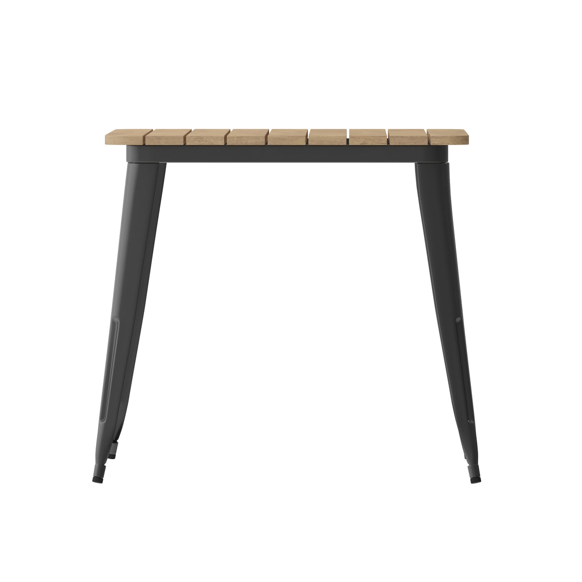 Brown/Black |#| 31.5inch SQ Commercial Poly Resin Restaurant Table with Steel Frame-Brown/Black