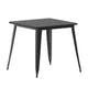 Black |#| 31.5inch SQ Commercial Poly Resin Restaurant Table with Steel Frame-Black/Black