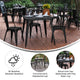 Black |#| 31.5inch SQ Commercial Poly Resin Restaurant Table with Steel Frame-Black/Black