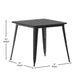 Black |#| 31.5inch SQ Commercial Poly Resin Restaurant Table with Steel Frame-Black/Black