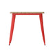 Brown/Red |#| 31.5inch SQ Commercial Poly Resin Restaurant Table with Steel Frame-Brown/Red