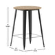 Brown/Black |#| 30inch RD Commercial Poly Bar Top Restaurant Table with Steel Frame-Brown/Black