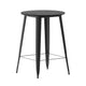 Black |#| 30inch RD Commercial Poly Bar Top Restaurant Table with Steel Frame-Black/Black