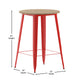 Brown/Red |#| 30inch RD Commercial Poly Bar Top Restaurant Table with Steel Frame-Brown/Red