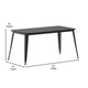 Black |#| 30x60 Commercial Poly Resin Restaurant Table with Umbrella Hole - Black/Black