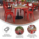 Brown/Red |#| 30x60 Commercial Poly Resin Restaurant Table with Umbrella Hole - Brown/Red