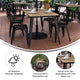 Brown/Black |#| 30x60 Commercial Poly Resin Restaurant Table with Umbrella Hole - Brown/Black