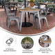 Brown/Silver |#| 30x60 Commercial Poly Resin Restaurant Table with Umbrella Hole - Brown/Silver