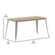 Brown/Silver |#| 30x60 Commercial Poly Resin Restaurant Table with Umbrella Hole - Brown/Silver