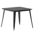 Declan Commercial Indoor/Outdoor Dining Table with Umbrella Hole, 36" Square All Weather Poly Resin Top and Steel Base