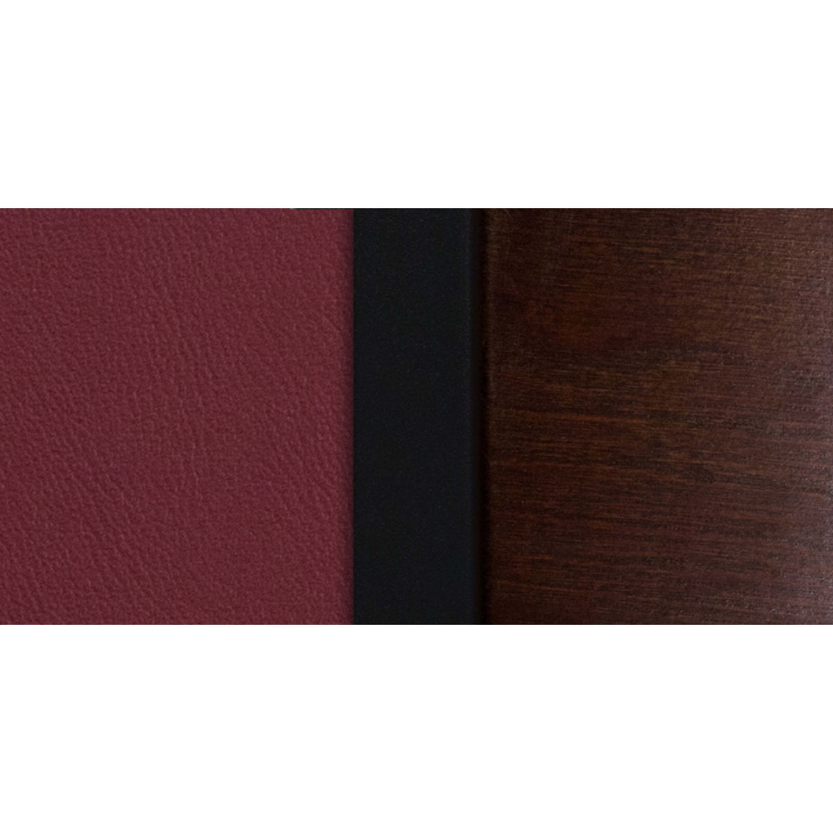 Walnut Wood Back/Burgundy Vinyl Seat/Black Metal Frame |#| Black 3 CIR Back Metal Restaurant Chair - Walnut Wood Back, Burgundy Vinyl Seat